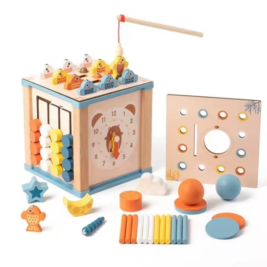 Cube d’activités Montessori en bois